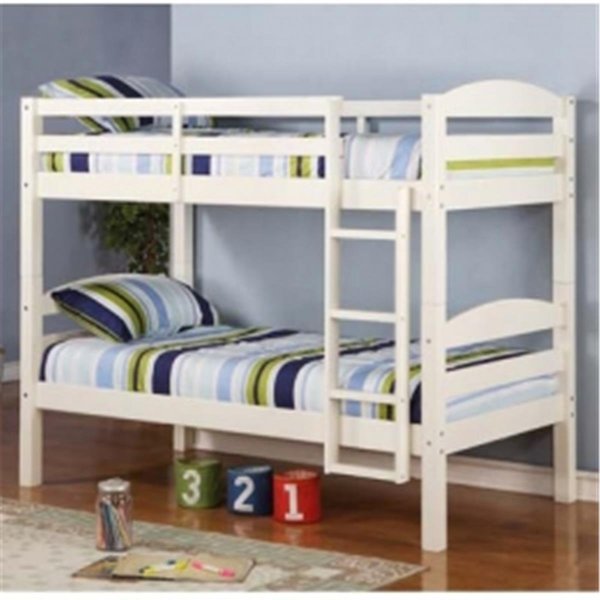 Walker Edison Furniture Walker Edison BWSTOTWH Twin over Twin Solid Wood Bunk Bed  White BWSTOTWH